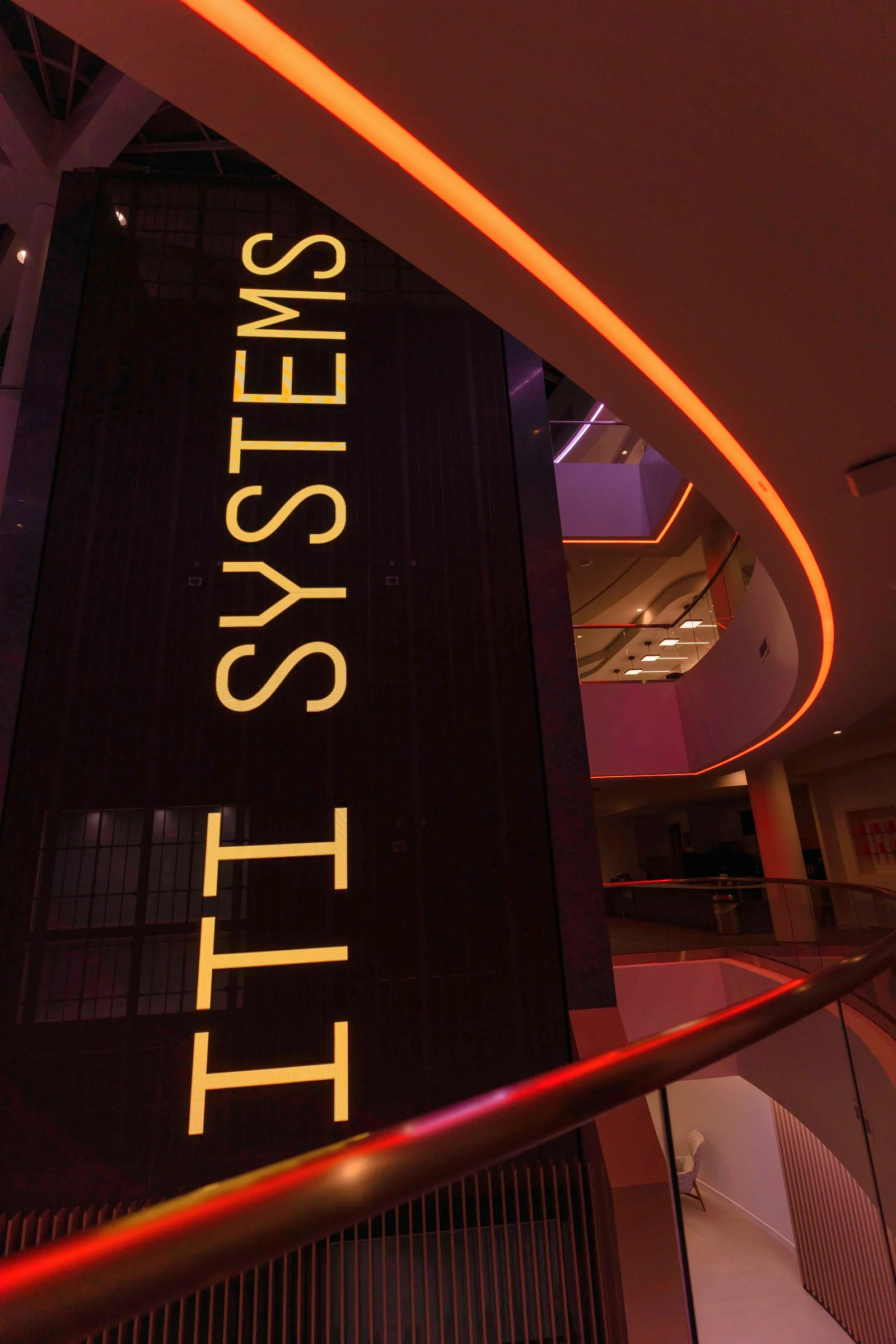 ITI Systems displayed on the Fiserv atrium installation